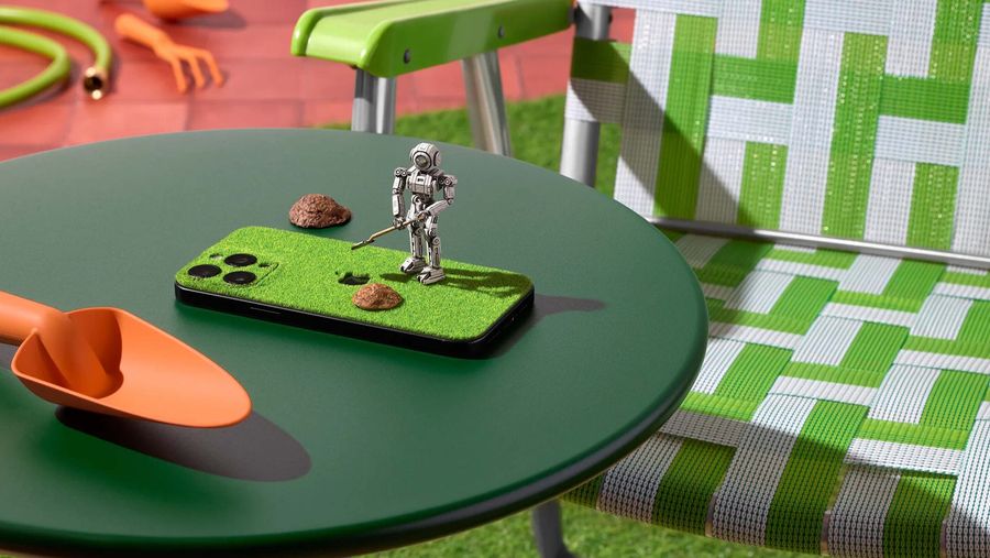 Dbrand touch grass skin for iPhone.