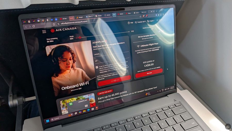 Using Air Canada's Aeroplan Wi-Fi
