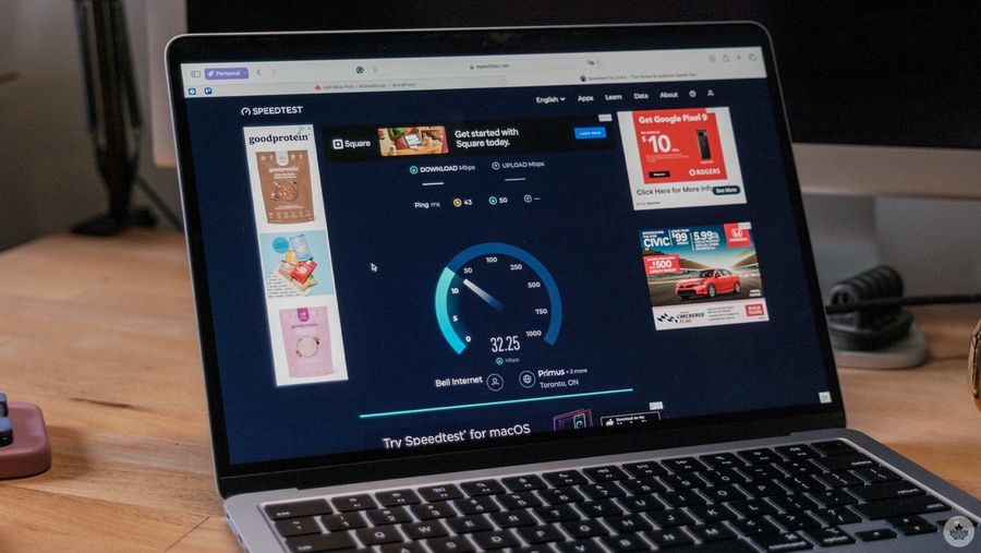 A screenshot of bell internet speeds