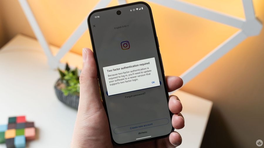 Instagram's 2FA login error.