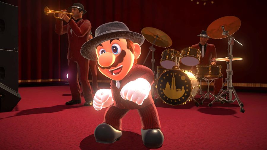 Super Mario Odyssey suited Mario