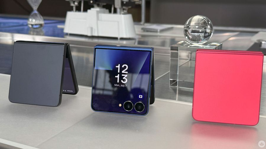 A lineup of the Samsung Galaxy Z Fold 7 and Z Flip 8