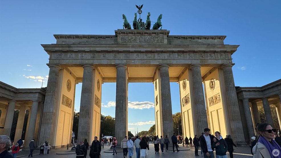 The Brandenburg Gate in Berlin, Germany.