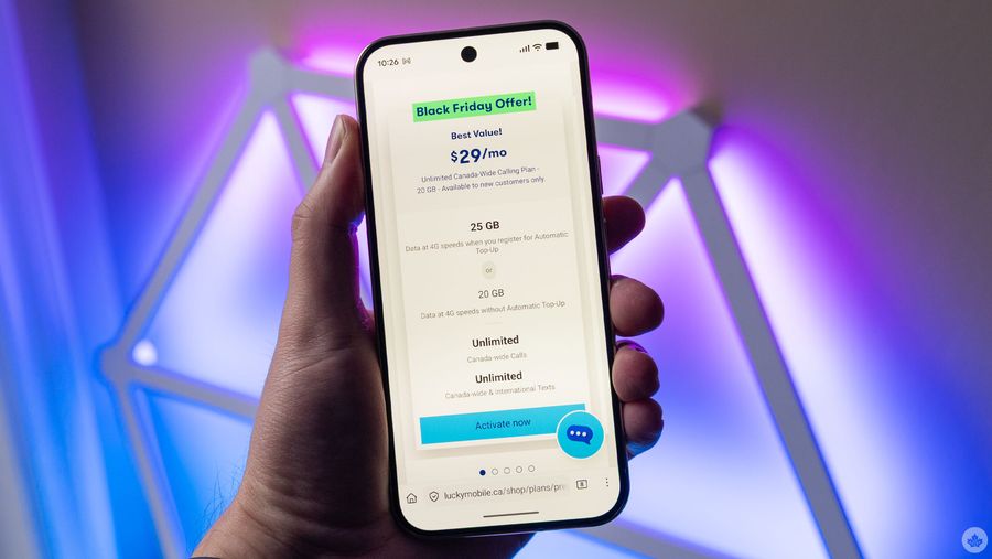 Lucky Mobile's $29/25GB Black Friday plan.