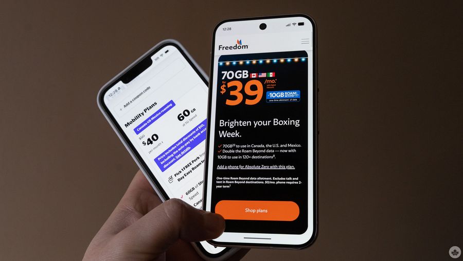 Koodo and Freedom websites on smartphones.