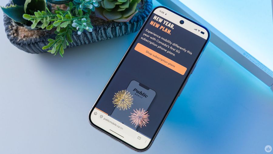 Public Mobile website on a smartphone.