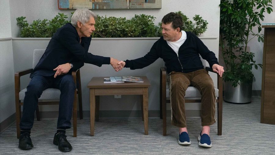 Shrining Season 3 Harrison Ford and Michael J. Fox holding hands