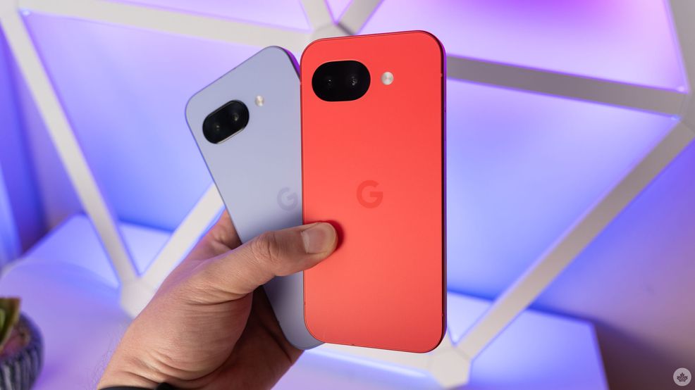 Pixel 10a (right, pink/red) vs. Pixel 9a (left, violet).