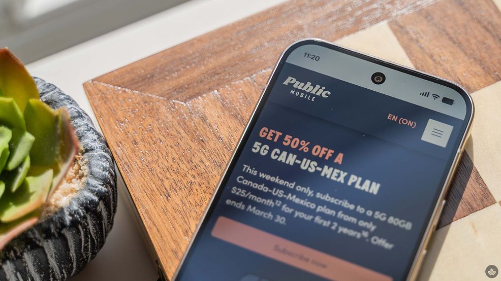 Public Mobile 50% off header.