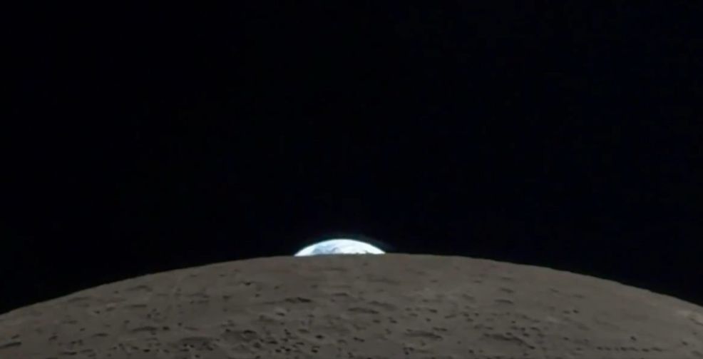 An iPhone video of Earth setting behind the moon is going viral