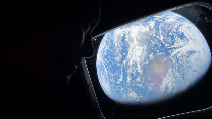 A picture of Earth captured by Artemis II astronauts with an iPhone 17 Pro Max.