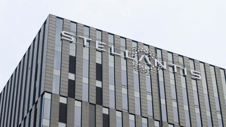 Stellantis logo on a building.