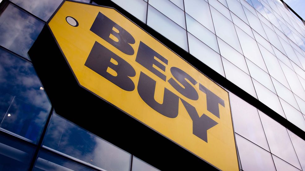 Best Buy logo on a building.