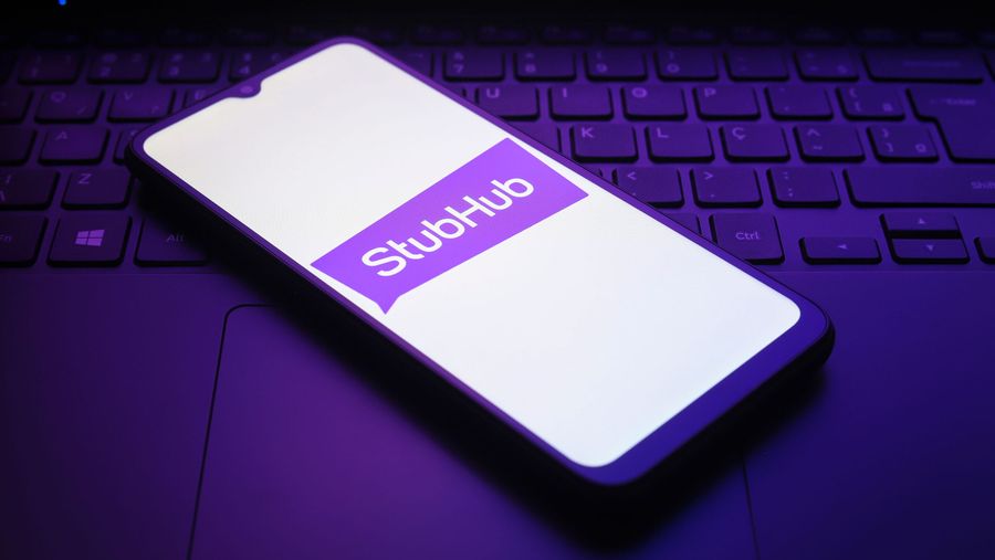 StubHub logo on a smartphone.