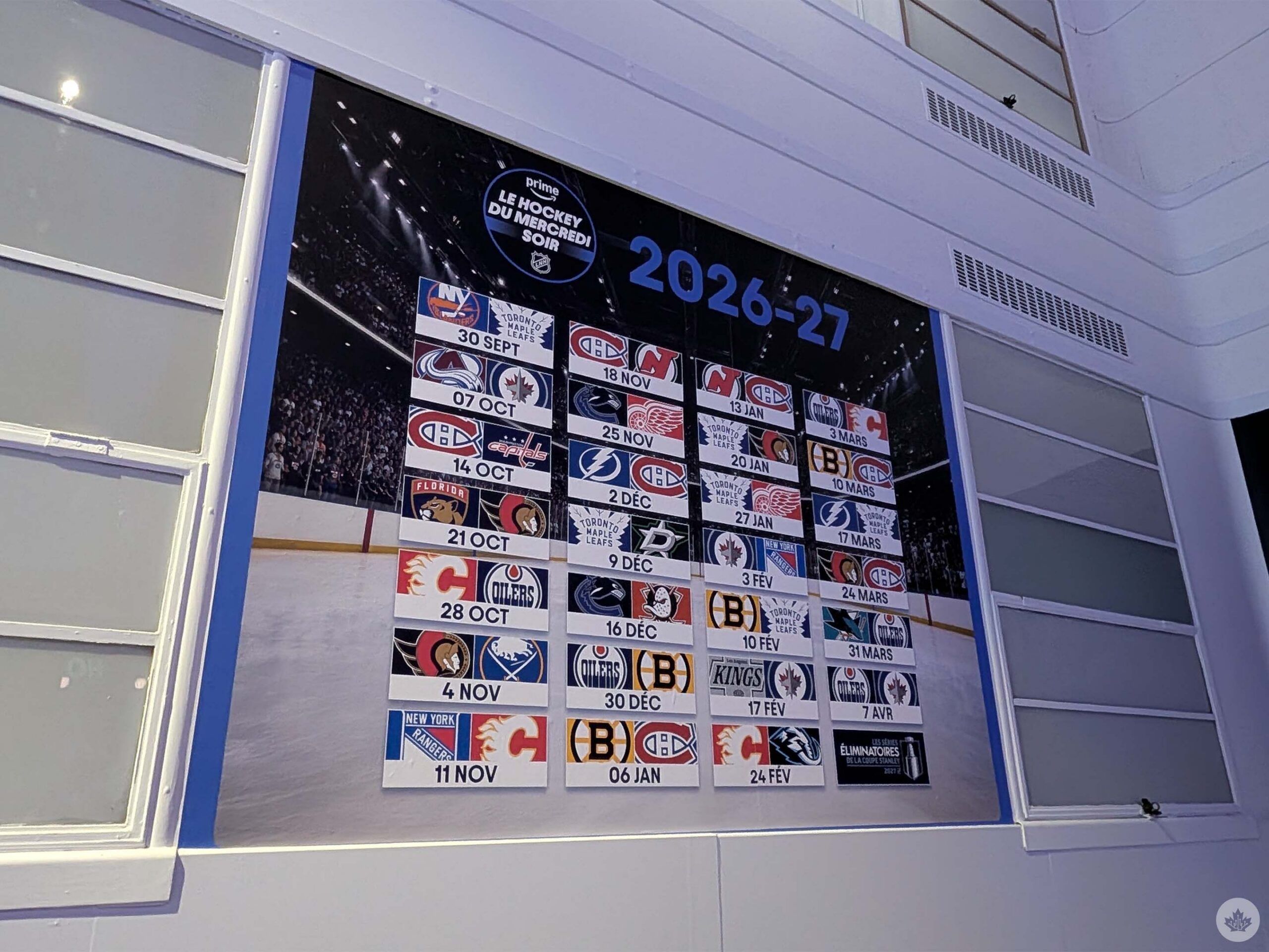 Wednesday Night Hockey schedule.