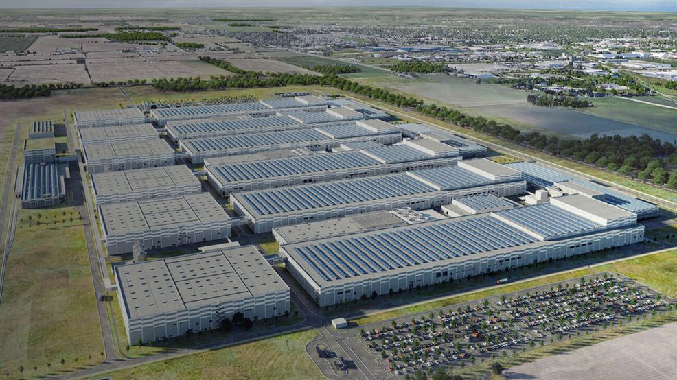 Render of PowerCo's St. Thomas, Ont. EV battery plant.