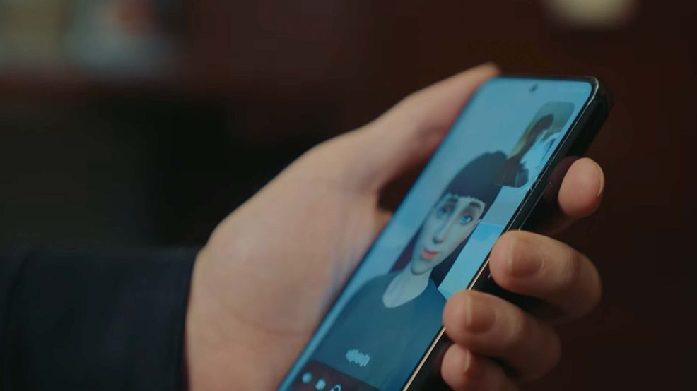 Picture of an AI companion on a smartphone.