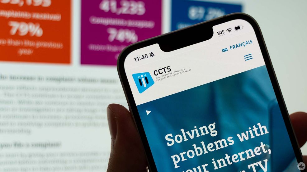 CCTS website on a phone.